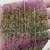 Cristal de turmalina natural contas redondas lapidadas 2mm contas soltas pulseira colar diy pulseira de cristal de turmalina colorida acessórios de joias de cristal
