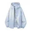 Una Chaqueta Cortavientos Acolchada del Mismo Estilo con Capucha para Mujer Ligera Cortavientos Impermeable Ropa Exterior Moda Masculina Abrigo de Algodón Cálido Estampado