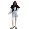 Shorts de Maternidade Verão Estilo Fino Roupa Externa Calças de Segurança Camada Base Anti-Exposição Calças Pijama Emagrecedores Tamanho Grande Calças de Maternidade