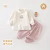 Sudadera linda para niñas, nuevo estilo primavera y otoño, top para bebé niña, cuello redondo, ropa infantil casual, Ropa infantil Anyang