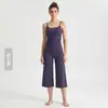 Conjunto de Yoga Weiman Escovado para Mulheres: Top com Alça Ajustável Franzido e Calça Cropped de Cintura Alta Wide Leg, Conjunto Esportivo de Duas Peças