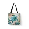 Amazon Hd Bolsa de Compras de Lino Impresa por Transferencia Térmica Serie Gato Ecológica Portátil Bolsa de Lino Lona Casual