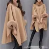 Capa de lã para garota plus size cheinha outono e inverno Novo casaco de cashmere feminino estilo Hepburn elegante xale de alta qualidade casaco de lã