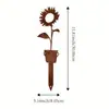 Estacas de Jardim Personalizadas, Decorações de Pátio, Arte em Metal Enferrujado para Paisagismo de Gramado Externo, Ornamentos para Plantas e Flores