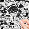 Detective Conan Pegatina Bidimensional Decoración de Personalidad Pegatina de Cómic Blanco y Negro Cuenta Manual DIY Pegatina de Material para Equipaje