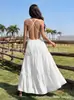 Novo Vestido Longo Liso para Mulheres, Caimento Justo, Comprimento Médio, Adequado para Uso Casual Diário e Festas