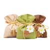 Atacado do Fabricante Pequena Bolsa Sachet de Camélia Design de Logo Sachet Bolsa de Algodão e Linho Sachet Bolsa de Embalagem Bolsa Vazia