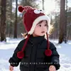 Gorro de Invierno para Bebé Estilo Coreano Rojo Año Nuevo Gorro de Lana Lindo y Divertido Engrosado Cálido Gorro de Punto con Protección para las Orejas para Niños
