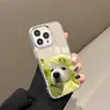 Funda de Teléfono Espejo de Perro Coliflor Linda para iPhone 17, 16 Pro Botones Electrochapados, X Apple 14 Cobertura Completa 15