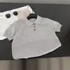 Polo Infantil de Punto Liso Delgado Hueco Cuello Solapa Casual Versátil Superior Moda Seda de Hielo Estilo Coreano Camiseta