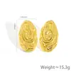 Pendientes de Textura Irregular al por Mayor en Stock del Fabricante, Estilo Retro Europeo y Americano, Accesorios de Moda para el Día a Día, Joyería para Mujer de Acero de Titanio