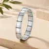 Pulsera de Acero Inoxidable Bloque Italiano Cruzado Pulsera Italiana Lisa Pulsera Elástica Simple Joyería al por Mayor