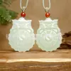 Colgante Bagua con Cabeza de Animal Qilin de Jade Afgano Natural al por Mayor para Hombres y Mujeres, Colgante de Jade Bagua Azul y Blanco