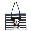 Bolsa de Gran Capacidad para Viajes Diarios para Mujer 2025 Nueva Bolsa de Lona Rayada Bolsa de Hombro Tote con Dibujo de Mickey Bolso de Mano Versátil
