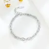 Pulsera Versátil Ovalada Nariz de Cerdo de Plata de Ley S925 Joyería Elegante de Nicho Cadena Gruesa Personalizada Accesorios para la Mano para Mujeres