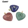 Wt-P2042 Joyería de Piedras Preciosas con Forma de Corazón Tridimensional, Obsidiana, Lapislázuli y Circonita Incrustada - Pendientes, Collar, Colgante