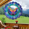 Spinner de Viento de Acero Inoxidable de Venta Caliente Transfronterizo Colgante Giratorio Mandala Visual 3D Carrillón de Viento Decoración Exterior para Patio Jardín