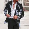 Blazer de comercio exterior a medida de un solo botón con dos botones y bolsillo grande para hombre, chaqueta de traje casual a cuadros de corte ajustado