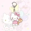 Transfronterizo Nuevo 2Dhellokitty Gato Lindo Corazón Llavero de Acrílico Colgante Joyería para Mochila Escolar Colgante