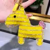 Llavero de poni de diamantes lindo coreano para mujer, llavero creativo para llaves de coche, colgante de bolso de moda, regalo al por mayor