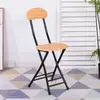 Taburete Plegable Silla de Comedor para el Hogar Taburete Silla con Respaldo Silla de Entrenamiento Silla para Dormitorio de Estudiantes Silla Simple para Computadora Taburete Redondo Plegable