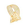 Pulsera de Acero Inoxidable Transfronteriza, Abierta Personalizada Chapada en Oro Estilo Francés Vintage, Elegante y de Gama Alta Pulsera de Acero de Titanio