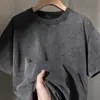 Camiseta de Algodão Pesado Lavada Estilo Vintage Americano Manga Curta 260g Cor Sólida Verão Novo Masculina e Feminina