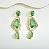Pendientes Largos de Cristal Exagerados de Estilo Europeo y Americano, Moda de Pasarela, Pendientes Triangulares Geométricos de Gama Alta Únicos al por Mayor