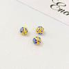 Cloisonné Cobre Chapado en Oro Azul Quemado Filigrana Recortada Cuentas Redondas Hechas a Mano Pulseras DIY Ropa Collares Accesorios de Piedra Natural