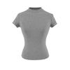 Desejo Puro Justo Short Camiseta Arte Manga Curta Feminina Verão 2025 Modelagem de Corpo Doce Garota Quente Sexy Gola Alta Ombro