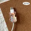 Protetor de Cabo com Design de Padrão de Chihuahua Fofo 2D em Copo - Tipo-C Anti-Quebra para Carregamento