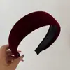 Diadema de Terciopelo Ancho de Color Sólido con Cabeza de Esponja Estilo Coreano para Otoño e Invierno, Diadema de Corona Alta Simple y Elegante, Nuevo Accesorio para el Cabello