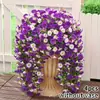Amazon Cross-Border Ipomeia Artificial Eucalipto Flor Trombeta Videira Pendurada na Parede Jardim Pátio Flor Artificial Videira Decorativa