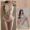 Lencería sexy gratis fuera de uniforme sexy malla transparente pasión mariposa de tres puntos sin espalda traje abierto al por mayor 268
