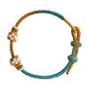 Pulsera de Flor de Durazno de Tendencia Nacional para Hombres y Mujeres, Pulsera de Hilo Rojo Hecha a Mano, Se Puede Usar con Cuentas de Transferencia Doradas, Accesorio de Hilo Tejido Regalo