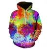 Moletom com Capuz Cruzado Primavera e Outono Pintura Graffiti Impressão 3D Camada de Ar Pulôver Unissex Roupa Esportiva Casual