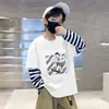 Camiseta de Algodón Puro de Manga Larga para Niños, Nueva Colección Primavera/Otoño 2026, para Bebés Niños, Camiseta Interior para Niños, Top con Estampado de Dibujos Animados