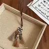 Nuevo Collar Largo con Borlas Estilo Chino para Mujer, Estilo Étnico Exótico, Cadena Versátil Retro para Clavícula, Accesorio para el Cuello