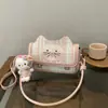 Bolsa de ombro super popular e fofa de gatinho para mulheres, nova bolsa de ombro e transversal casual 2026, pequena bolsa de mão para sair e trabalhar