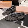 Sapatos Estilo Europeu Mary Jane com Strass e Rede, Sapatos de Salto Único, Sapatos de Ballet Vazados em Rede, Mocassins, Sapatos Náuticos, Sapatos Femininos