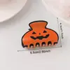 Grace Accessories Grampo de Cabelo Halloween Cabeça de Abóbora com Garra Cor Preto e Laranja Color-Block Atmosfera Festiva Grampo de Tubarão Acessório de Cabelo para Mulheres