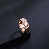 Nuevo anillo simple con forma de diamante para pareja, universal, de oro rosa, ancho, geométrico, de acero y titanio, joyería pequeña para mujer