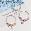 Pulsera de Aleación con Cuentas Estilo Panjia Pulsera de Amor Pulsera Brillante Colgante de Diamante Versátil Ajustable Mejor Amigo Mano