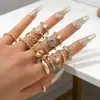 Anillos Ecológicos Europeos y Americanos de Venta Caliente Transfronteriza, Conjuntos de Múltiples Piezas de Alta Gama Incrustados con Diamantes, Anillos Apilables, Joyería y Accesorios de Moda