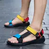 Sandalias de Cinta Estilo Europeo para Hombre con Velcro Calzado de Exterior Zapatos de Playa Romanos Pantuflas Deportivas Zapatos Personalizados para Hombre Transfronterizos Talla Grande