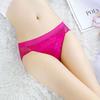 Ropa interior de seda helada para mujer, bragas de cintura media con entrepierna de algodón, ropa interior sexy de encaje de comercio exterior, ropa interior de seda helada para mujer sin costuras