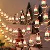 Luces de Cadena LED Navideñas para Personas Mayores, Muñeco de Nieve, Luces Decorativas para Árbol de Navidad, Colgantes Creativos para Ventanas con Atmósfera, Cadenas de Luces de Colores