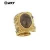 WT-R562 Estilo Corte Europeu Pedra Preciosa Multicolorida Ametista Banhado a Ouro 18k Anel de Inauguração para Banquete Feminino Joia