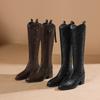 Botas de Tacón Grueso Zhr 2025 Nuevo Estilo Otoño e Invierno