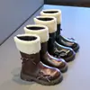 Zapatos Infantiles Wuma Botas de Cuero de Caña Alta para Niños 2026 Nuevo Estilo Invierno Niñas Pequeñas Forradas de Terciopelo Cálidas Modernas Botas Largas